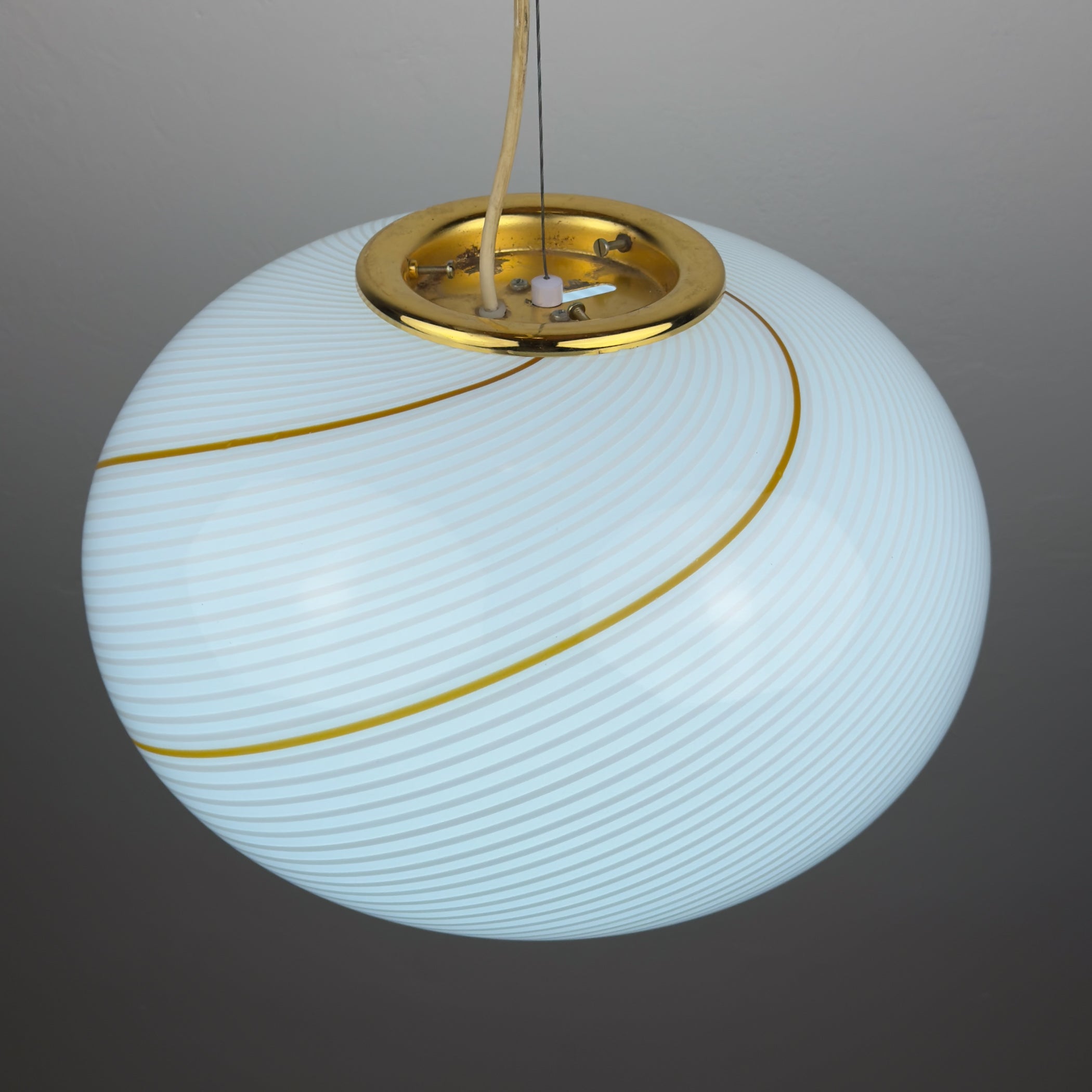 Classic swirl murano pendant lamp Vetri Murano, Italy 1970s