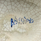 Vintage Blue Ceramic Vase by Bassano, Italy 1970s