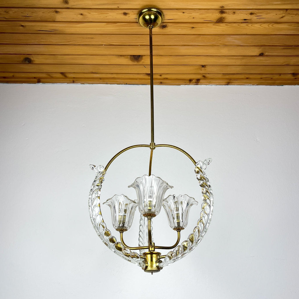 Murano chandelier by Ercole Barovier Barovier & Toso, Italy 1930s