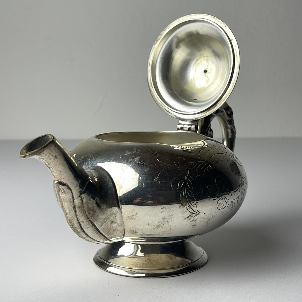 Vintage silver plated teapot, Italy 1950s