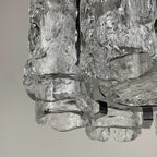 Vintage Ice Murano chandelier by AV Mazzega, Italy 1970s, Mid-century Italian lighting