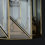 Vintage pendant lamp Italy '70s Brass Polished Glass Retro lighting Mid-century Italian modern