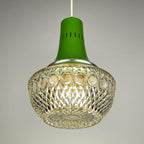 Mid-century green pendant lamp by Targetti Sankey, Italy 1960s, Vintage Italian lighting Space Age