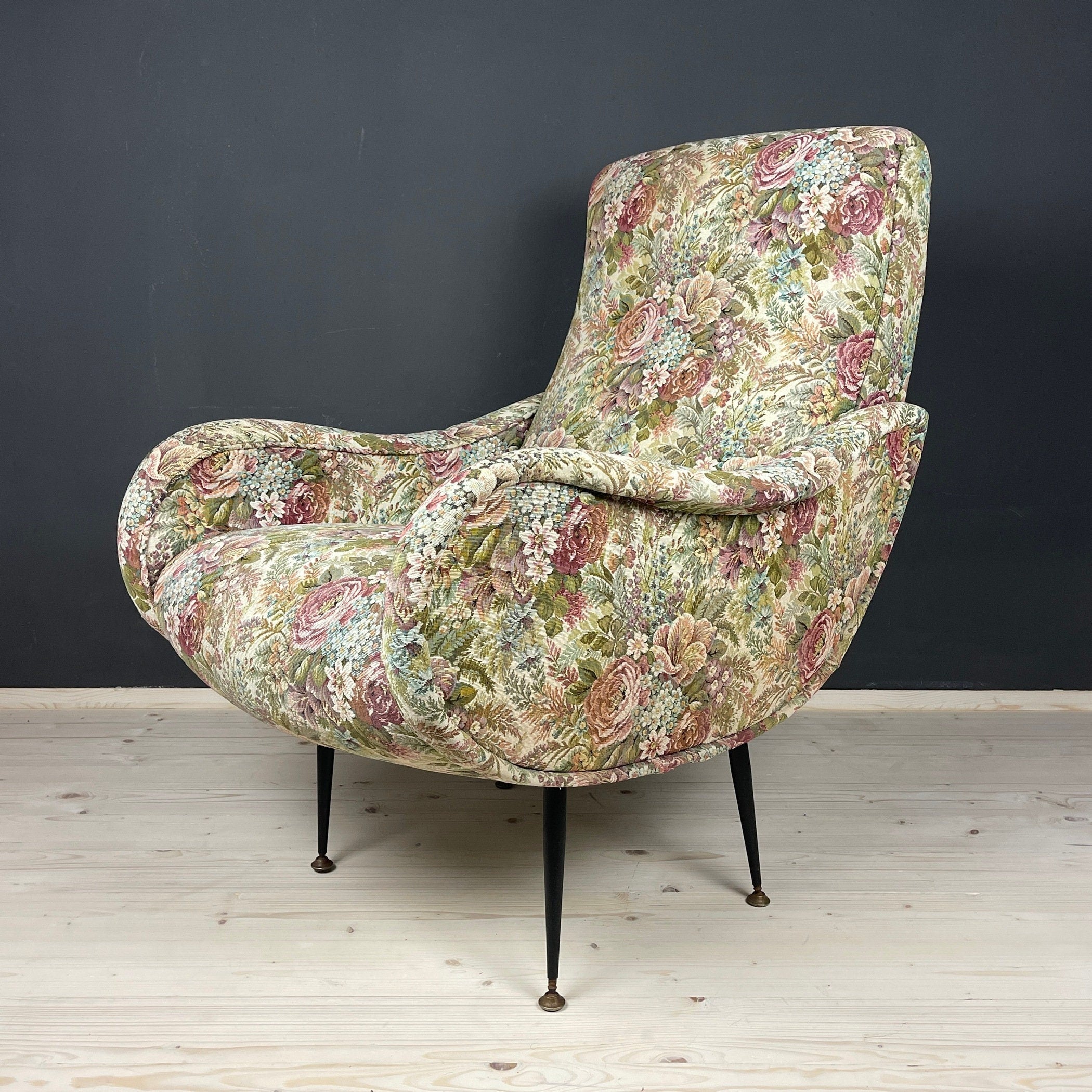 Mid-century modern armchair Lady by Marco Zanuso Italy 1960s Vintage italian modern lounge chair