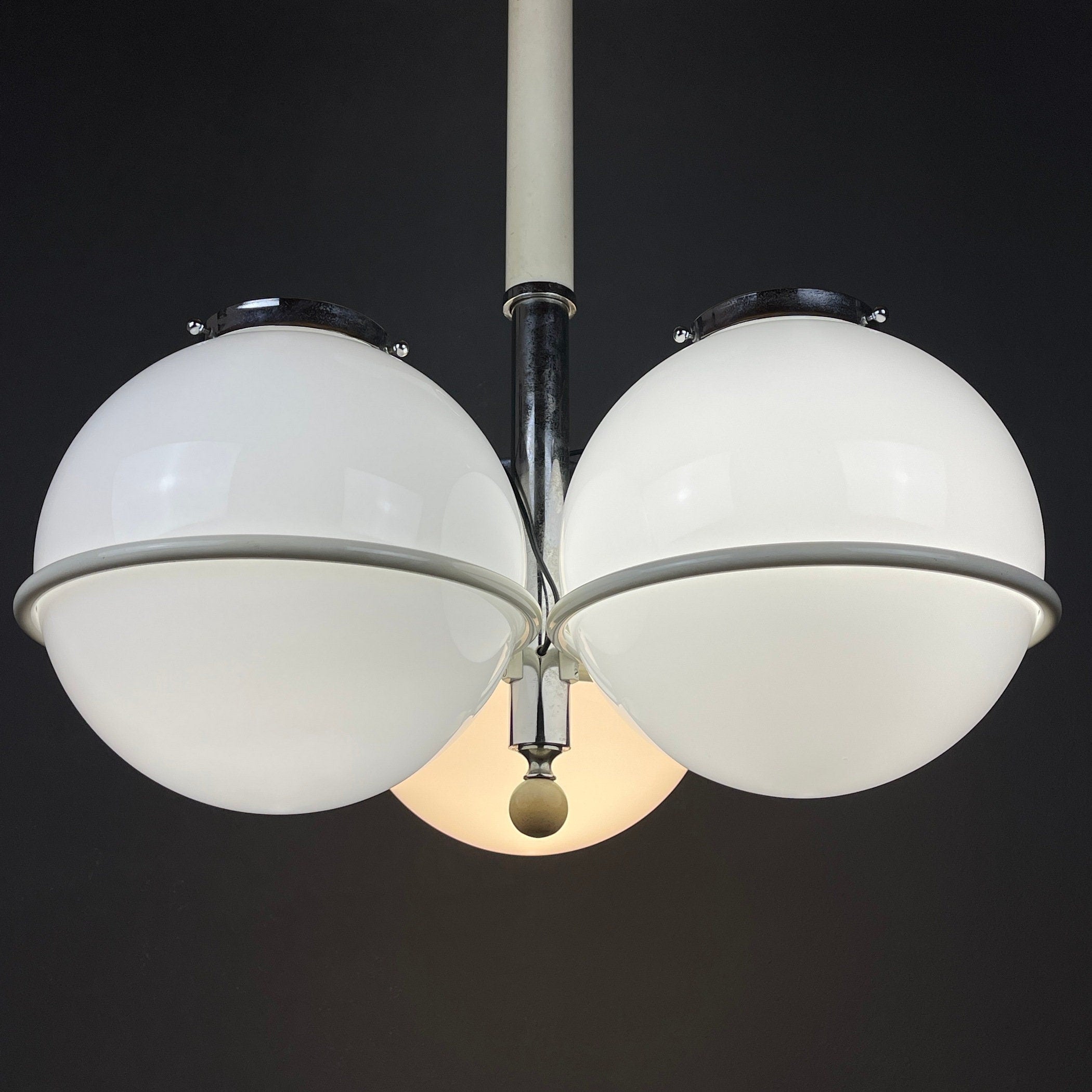 Gino Sarfatti murano glass globe chandelier Italy 1960s