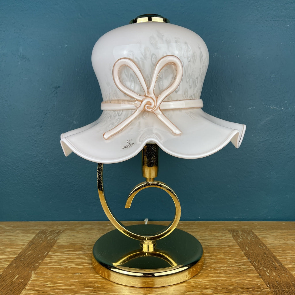 Pink Murano Glass Table Lamp: Italian Mid-Century Lighting