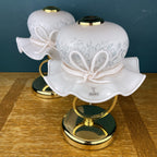 Pair of Pink Murano Glass Table Lamps: Italian Mid-Century Lighting