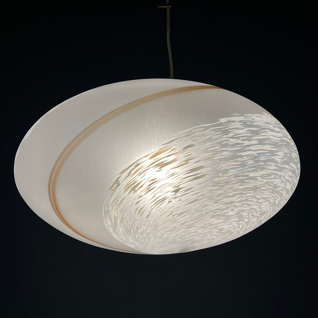 Large swirl murano glass pendant lamp Vetri Murano Italy 1970s