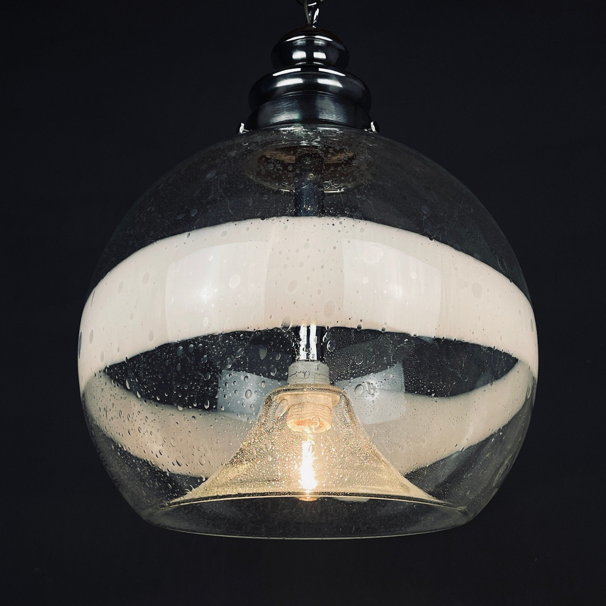 Large Murano Pendant Lamp: Ettore Fantasia & Gino Poli, 1960s Space Age
