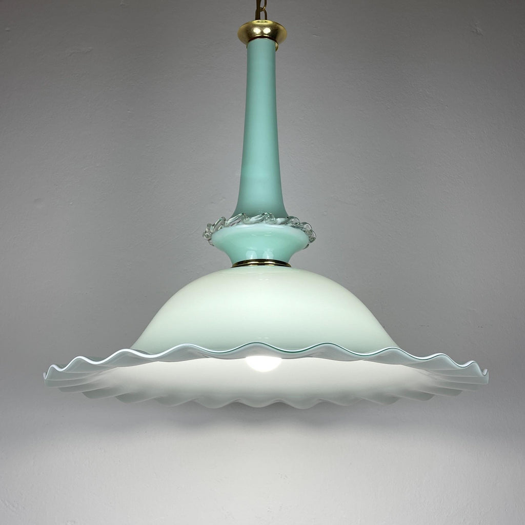 Vintage Murano glass pendant lamp by Venini, Italy 1970s, Mid-century Italian modern