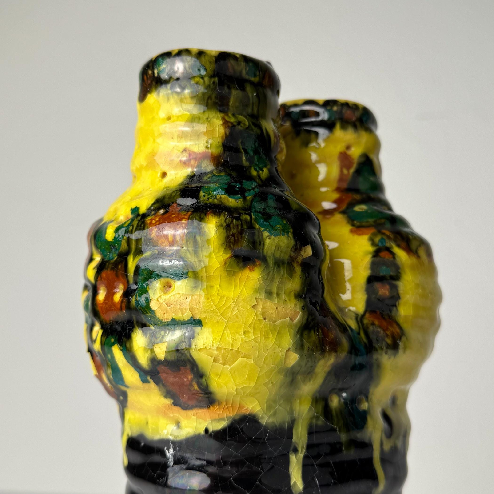 Vintage glazed pottery vase, Yugoslavia 1970s