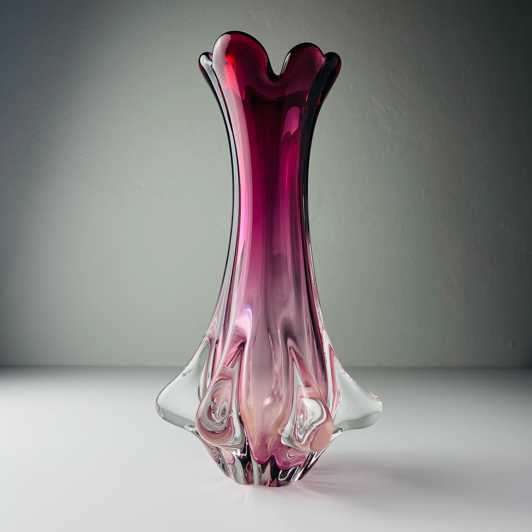 Vintage Murano vase Chambord by Fratelli Toso, Italy 1960s