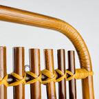 Mid-century modern Bamboo & Rattan Coat Rack by Olaf von Bohr, Italy, 1950s