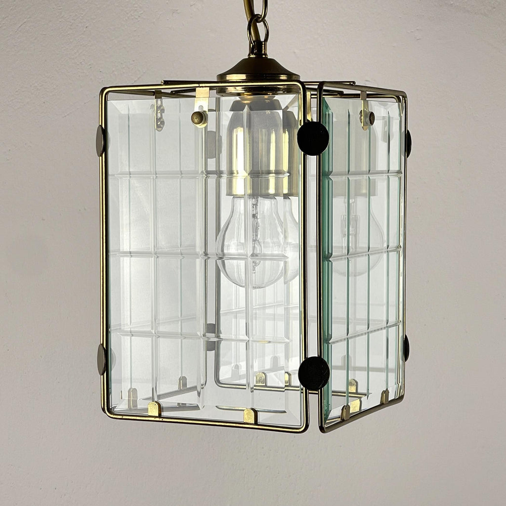 Vintage brass pendant lamp, Italy, 1970s, Mid-century Italian modern