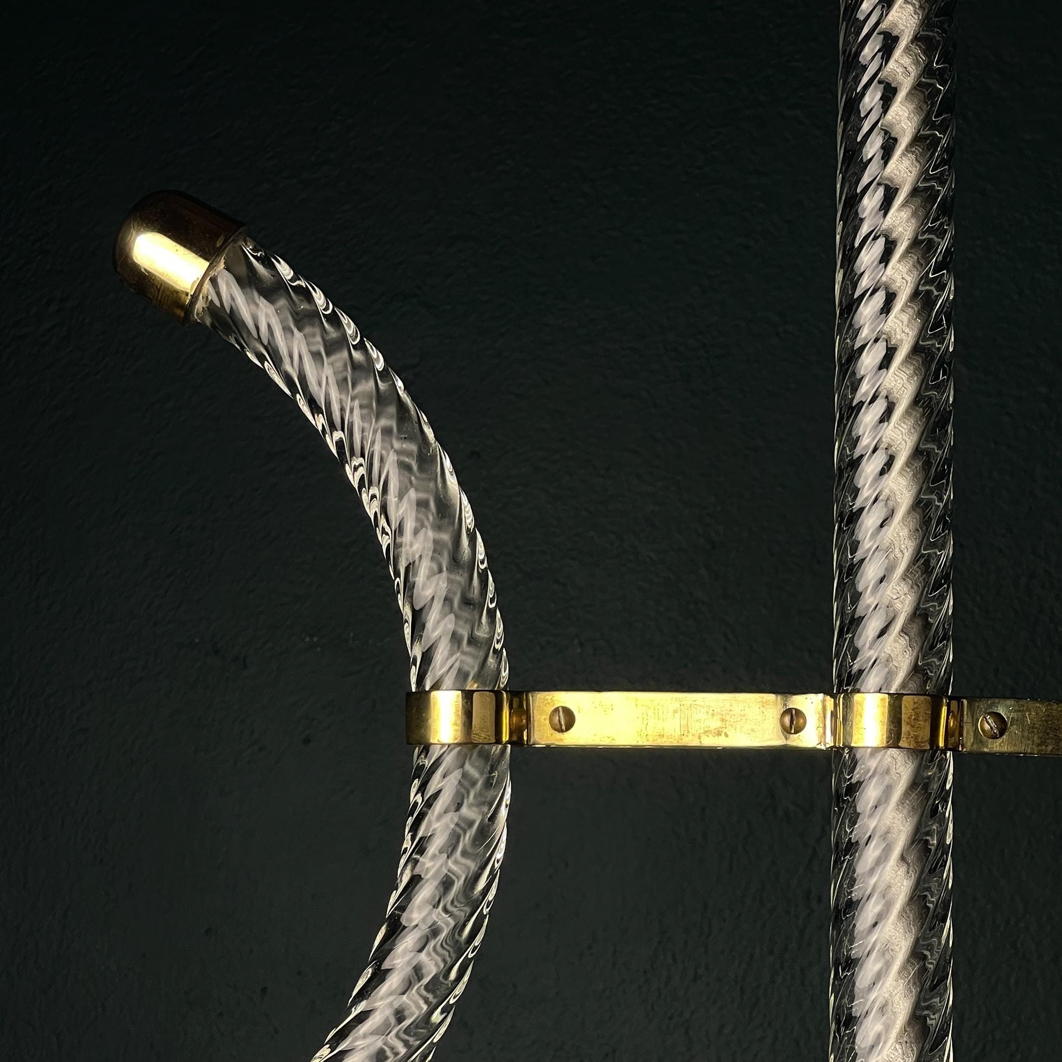 Vintage Murano Lyre Chandelier by Barovier & Toso: Italian Art Deco Lighting