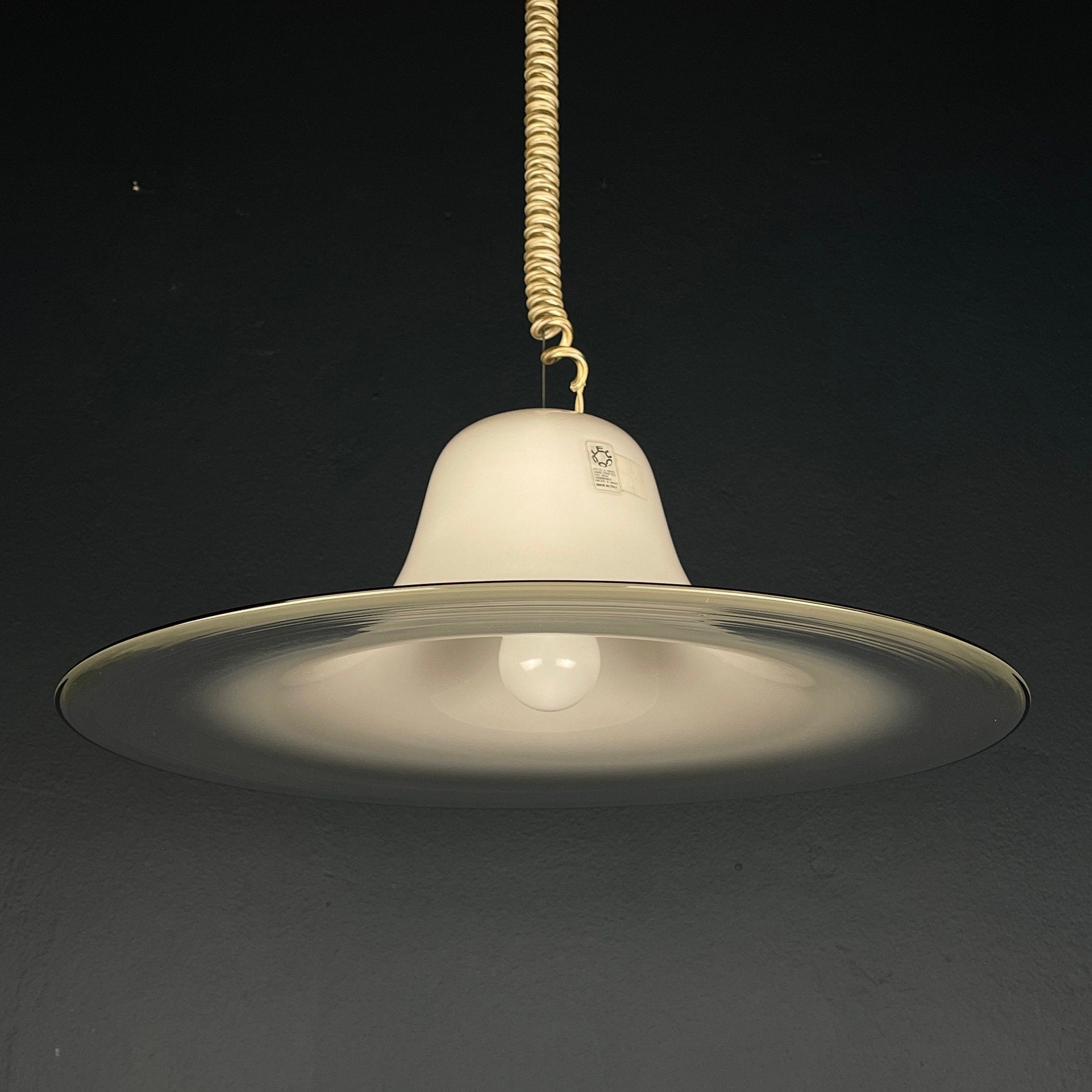 Cinea pendant lamp by Giusto Toso for Leucos Italy 1970s Mid-century italian modern lighting