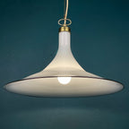 Vintage white Murano glass pendant lamp Italy 1970s Mid-century Lighting Vintage chandelier