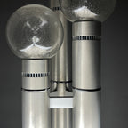 Vintage Italian Brushed Aluminum Floor Lamp: MCM Space Age Lighting