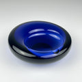 Original blue glass ashtray by Per Lütken for Holmegaard, Denmark, 1962
