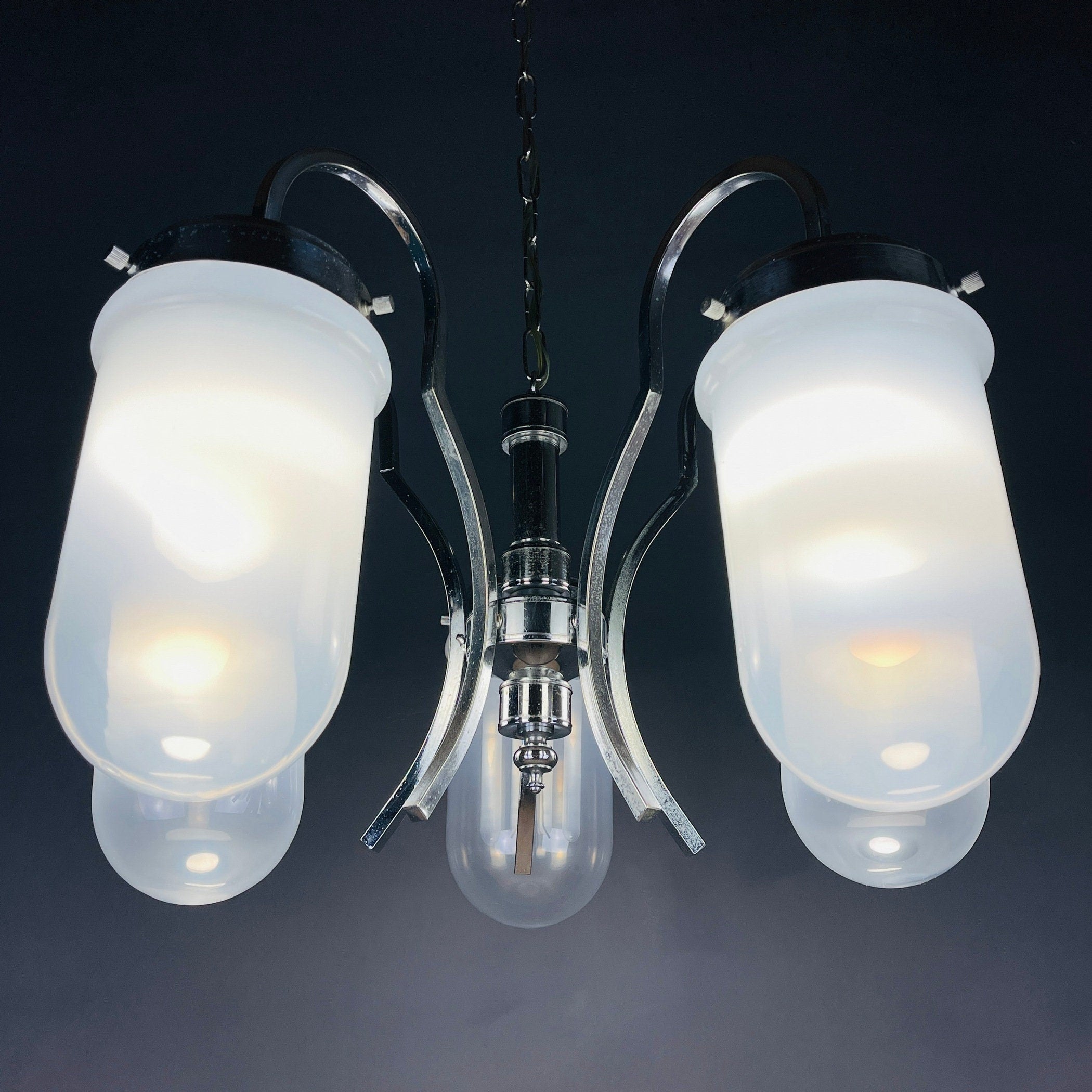 Mid-Century Murano Glass Chandelier - Italian Space Age Lighting