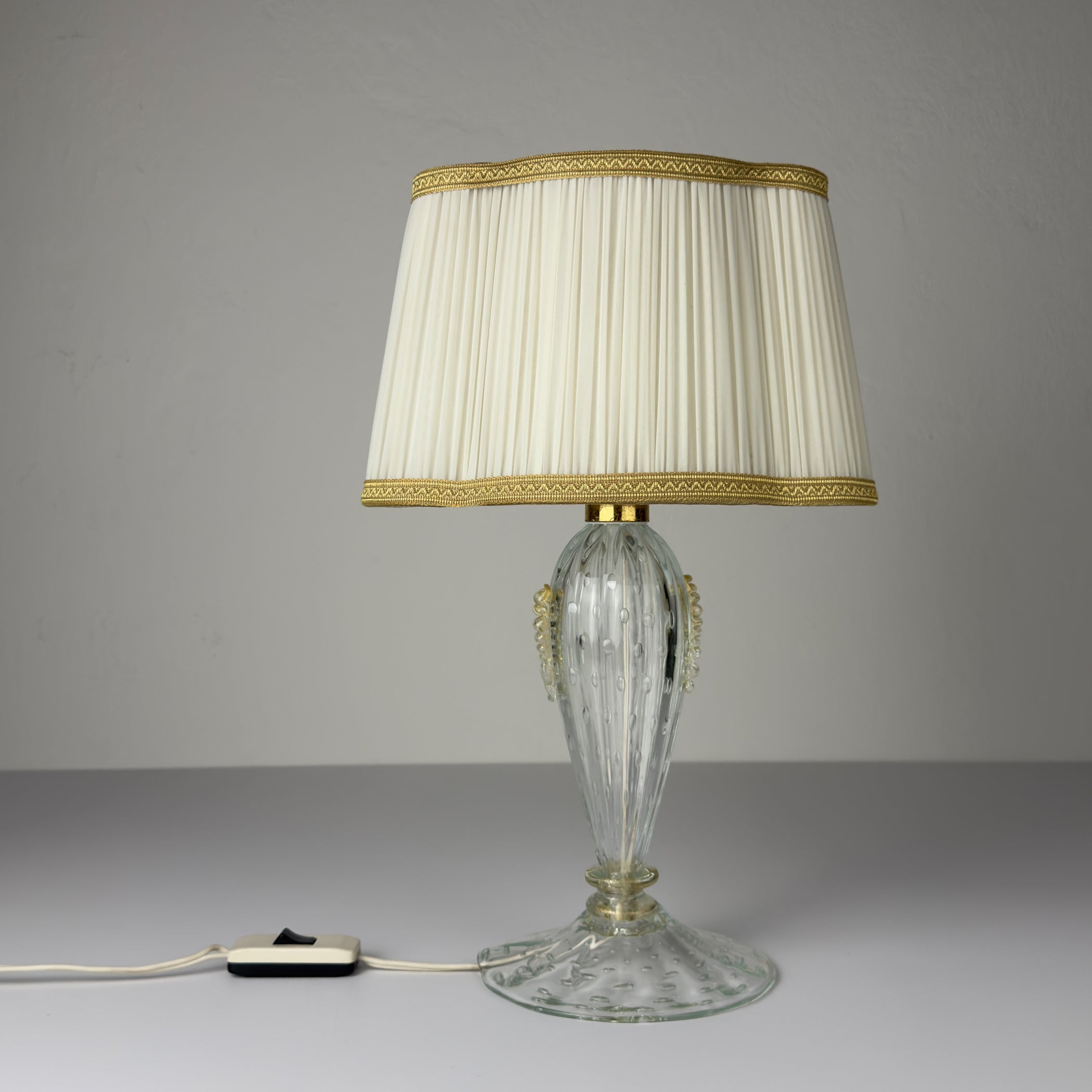 Original Murano glass table lamp by Barovier and Toso, Italy 1980s