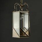 Vintage pendant lamp Italy '60s Brass Polished Glass Retro lighting Mid-century italian modern