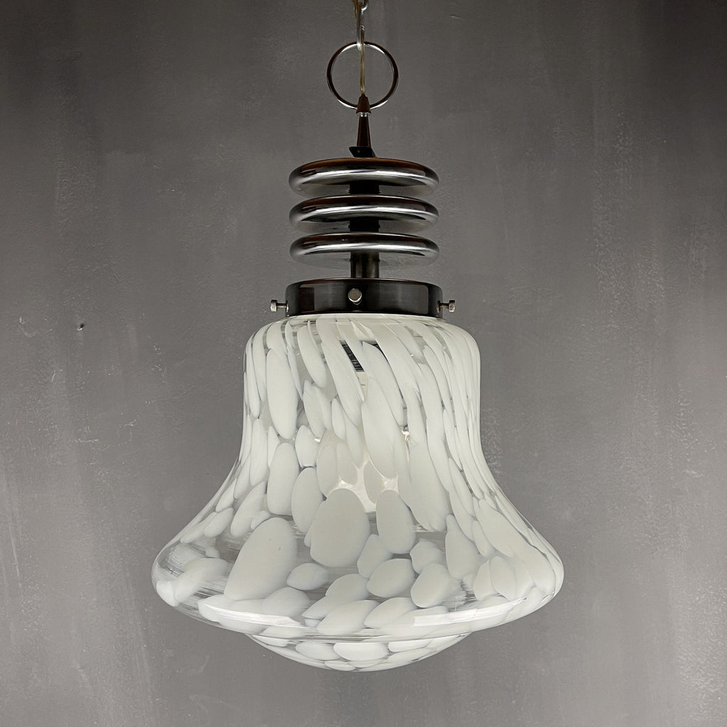 Carlo Nason Murano Glass Pendant Lamp: Mid-Century Modern Mazzega Lighting