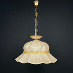 Vintage Murano Glass Pendant Lamp: Bonnet Hat, Italian Mid-Century Lighting