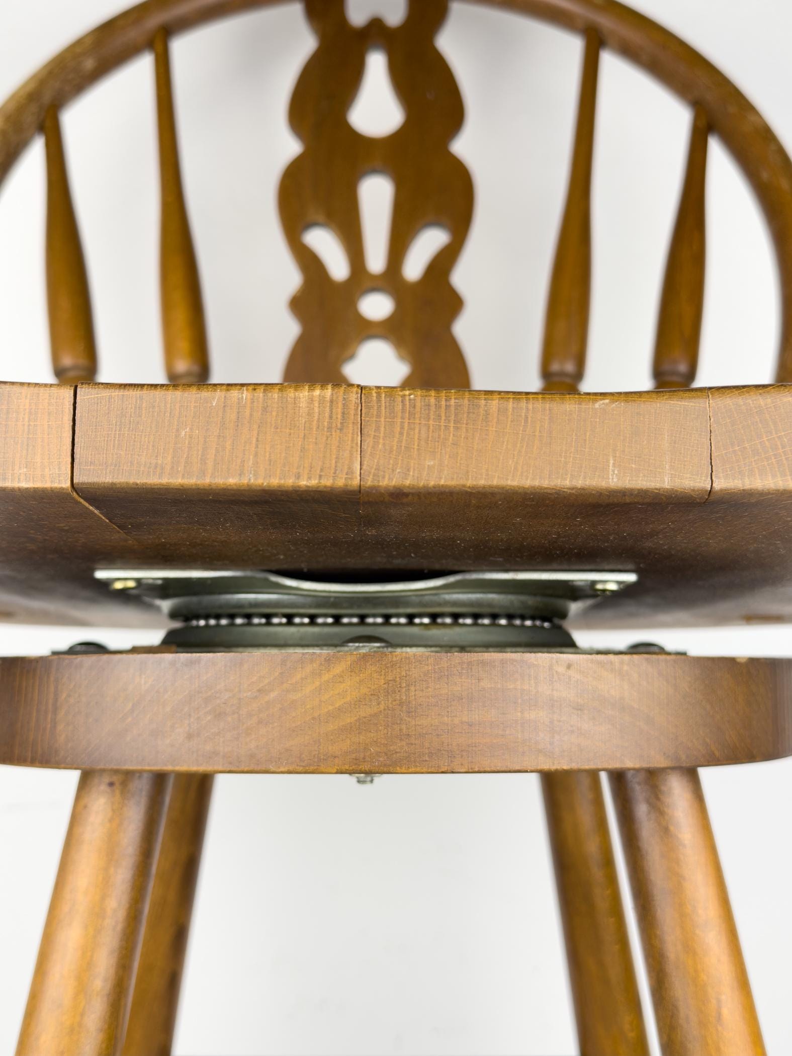 Vintage wooden bar swivel chair, Slovenia 1992