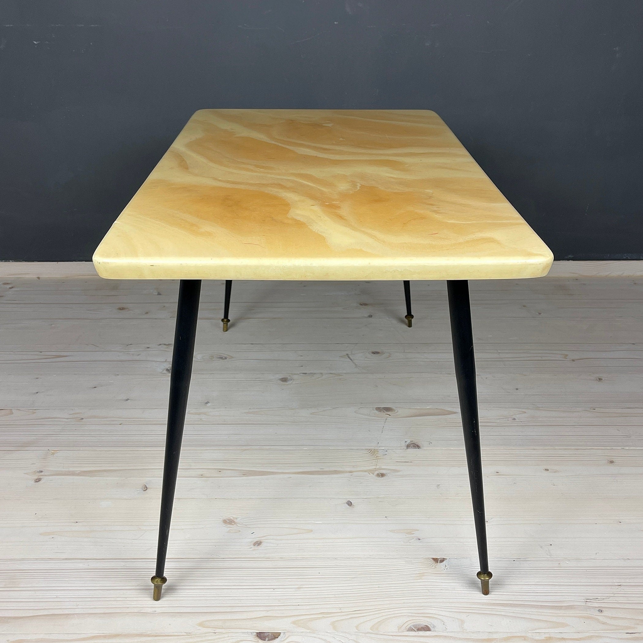 Mid-century beige coffee table Italy 1950s Art deco Vintage Italian Modern