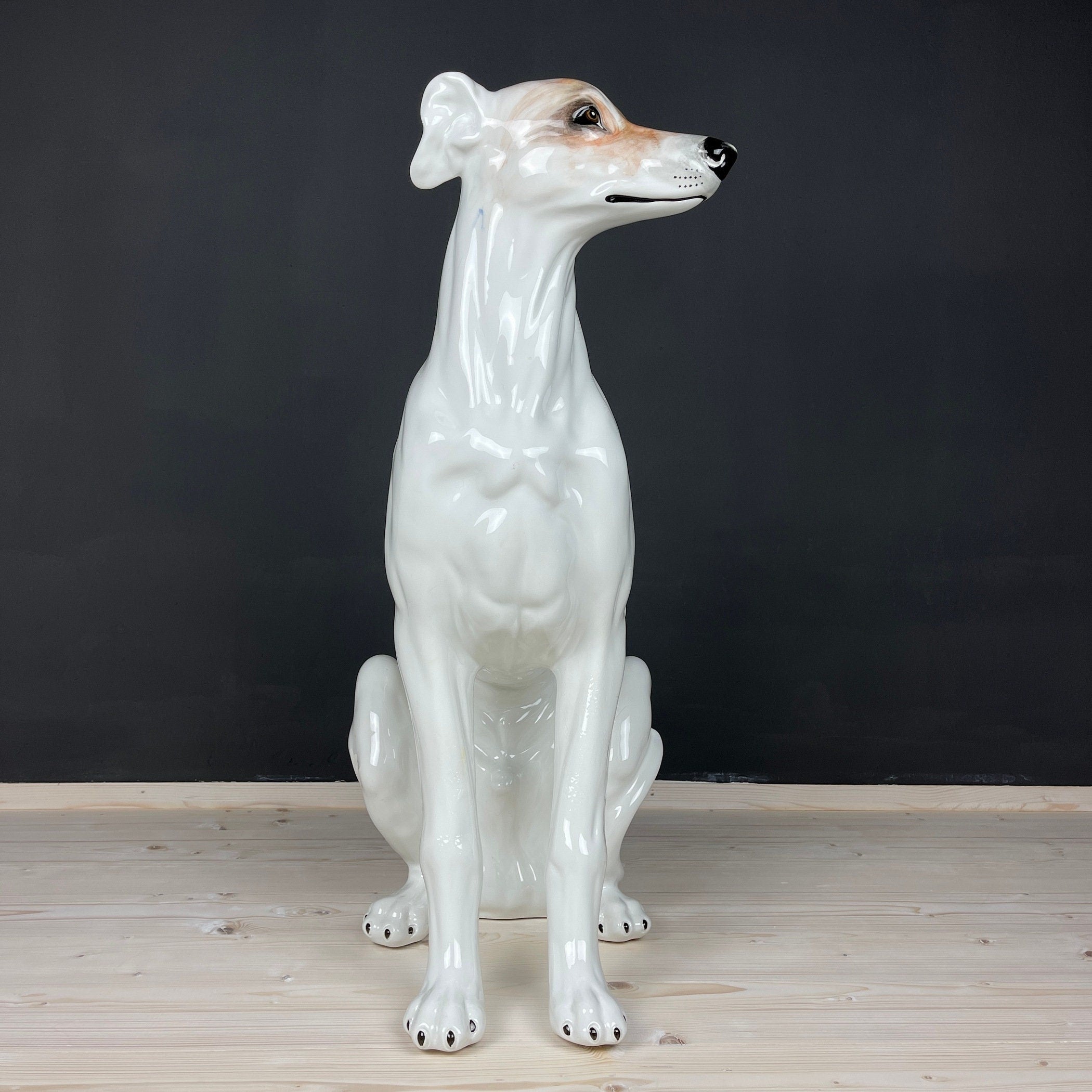 Large ceramic sculpture of Dog from Bassano, Italy 1980s, Vintage decor, Italian pottery