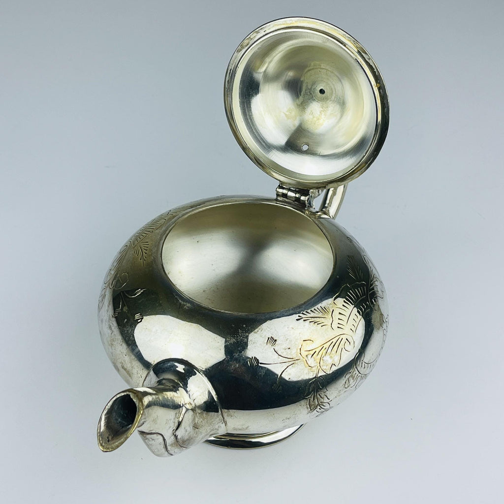 Vintage silver plated teapot, Italy 1950s