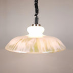White Glass Pendant Lamp, Yugoslavia 1970s
