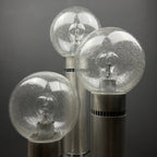 Vintage Italian Brushed Aluminum Floor Lamp: MCM Space Age Lighting
