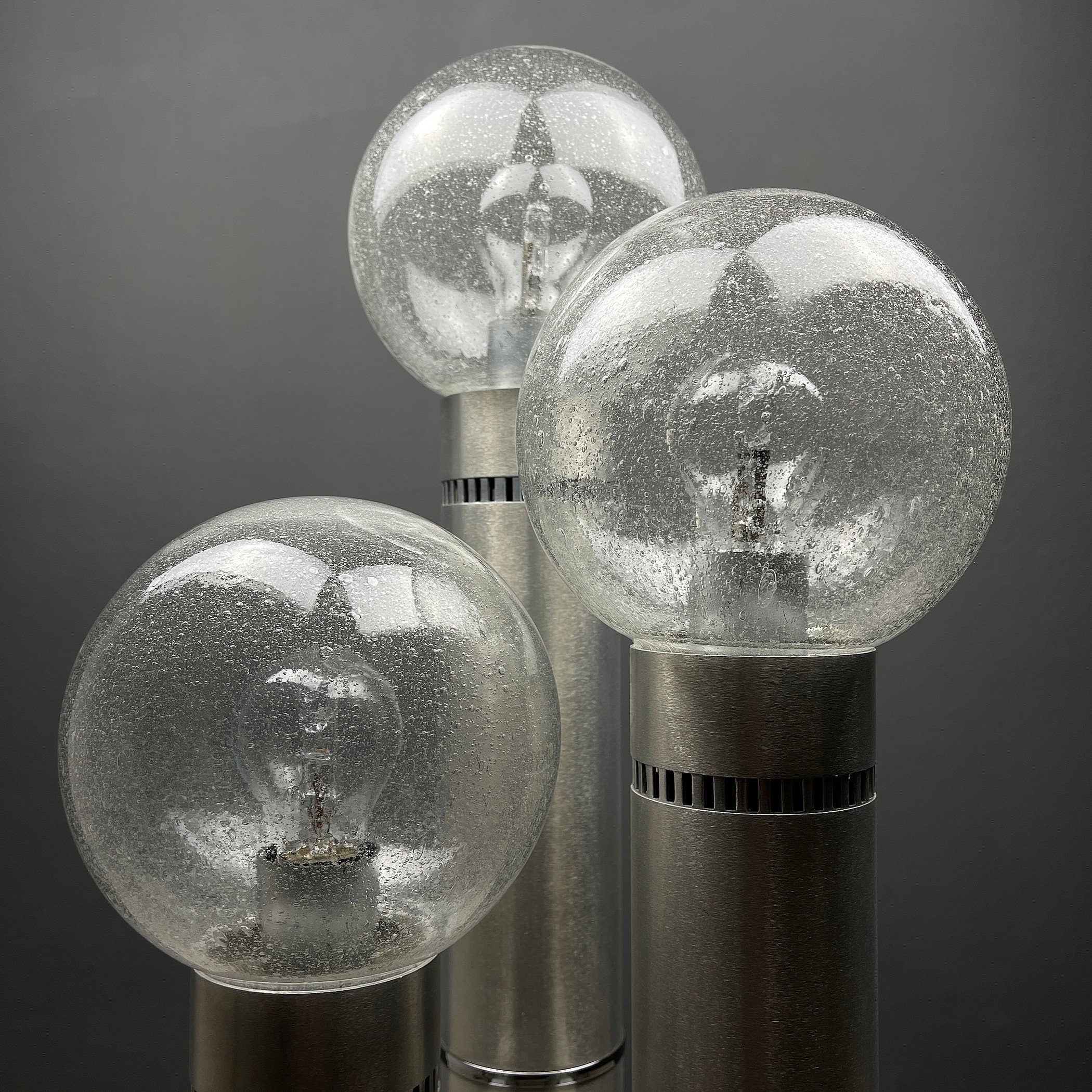 Vintage Italian Brushed Aluminum Floor Lamp: MCM Space Age Lighting