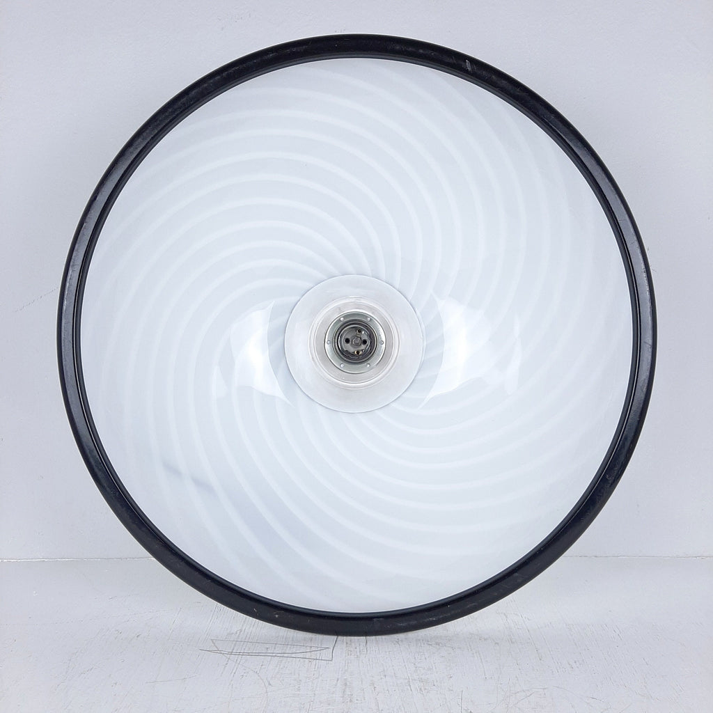 Murano pendant lamp White and Black, Italy 1980s