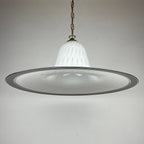 Vintage White Murano Glass Pendant Lamp: Mid-Century Italian Lighting