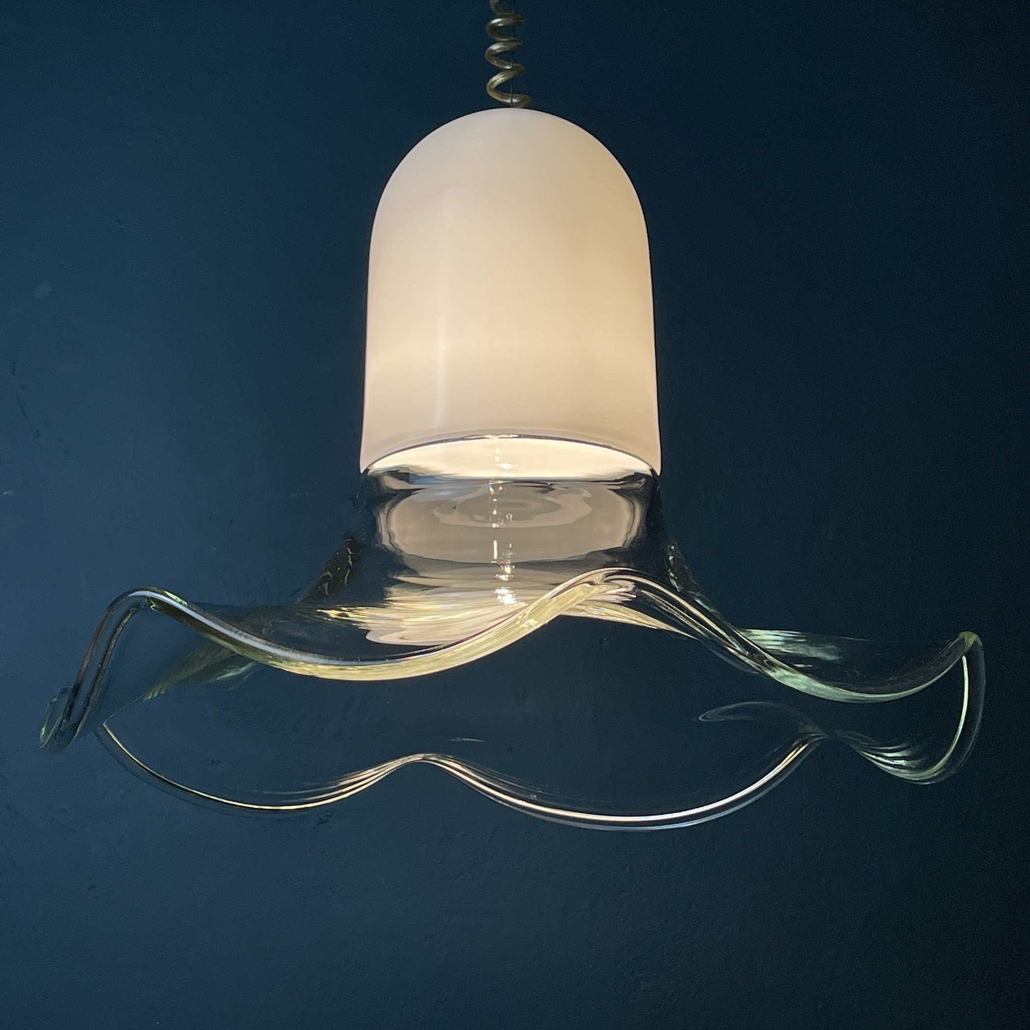 Murano Glass Pendant Lamp: Mid-Century Italian Lighting, 1970s