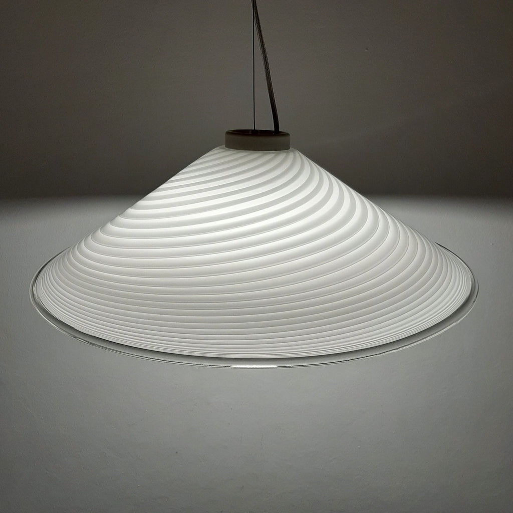 Retro swirl murano glass pendant lamp Italy 1970s Mid-century light