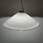 Retro swirl murano glass pendant lamp Italy 1970s Mid-century light