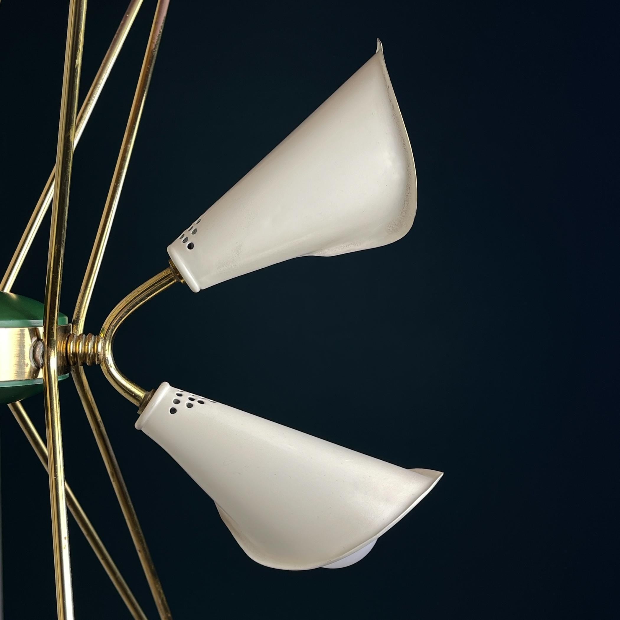 Mid-century metal chandelier by Stilnovo, Italy 1970s, Vintage home decor