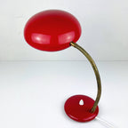 Mid-century red desk lamp Italy 1970s Vintage gooseneck lamp