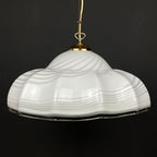 Vintage Swirl Murano Glass Pendant Lamp: 1970s Italian Mid-Century Lighting