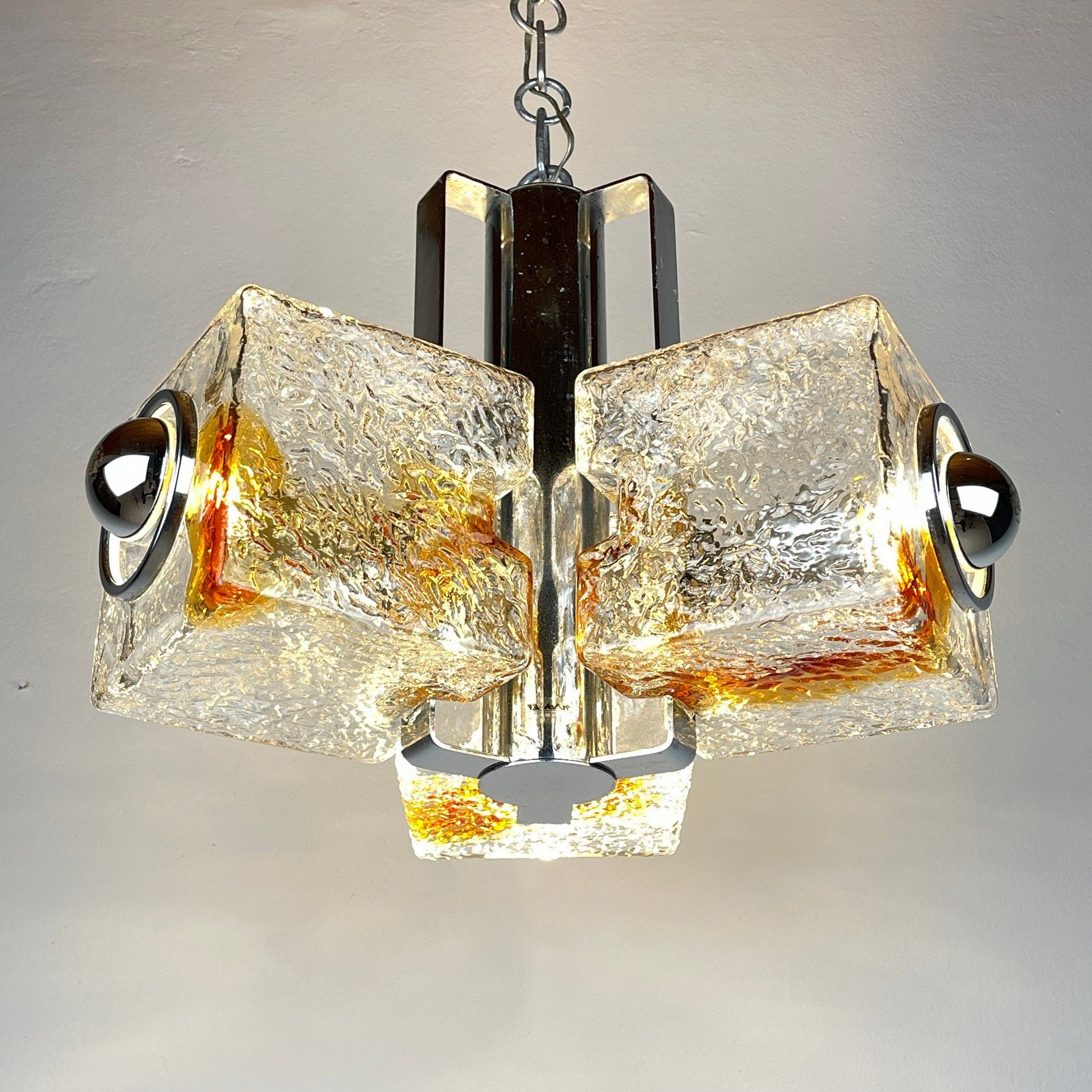 Toni Zuccheri Murano Glass Cube Chandelier for VeArt, 1970s