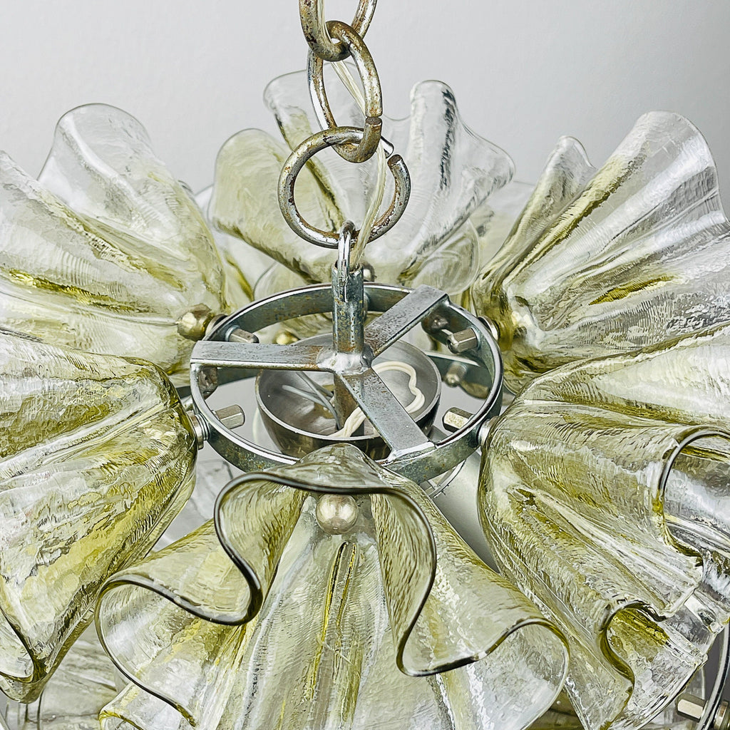 Murano glass chandelier by Mazzega, Italy 1970s, Mid-century modern lamp