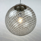 Vintage La Murrina Swirled Murano Glass Pendant Lamp - 1970s Italian Lighting
