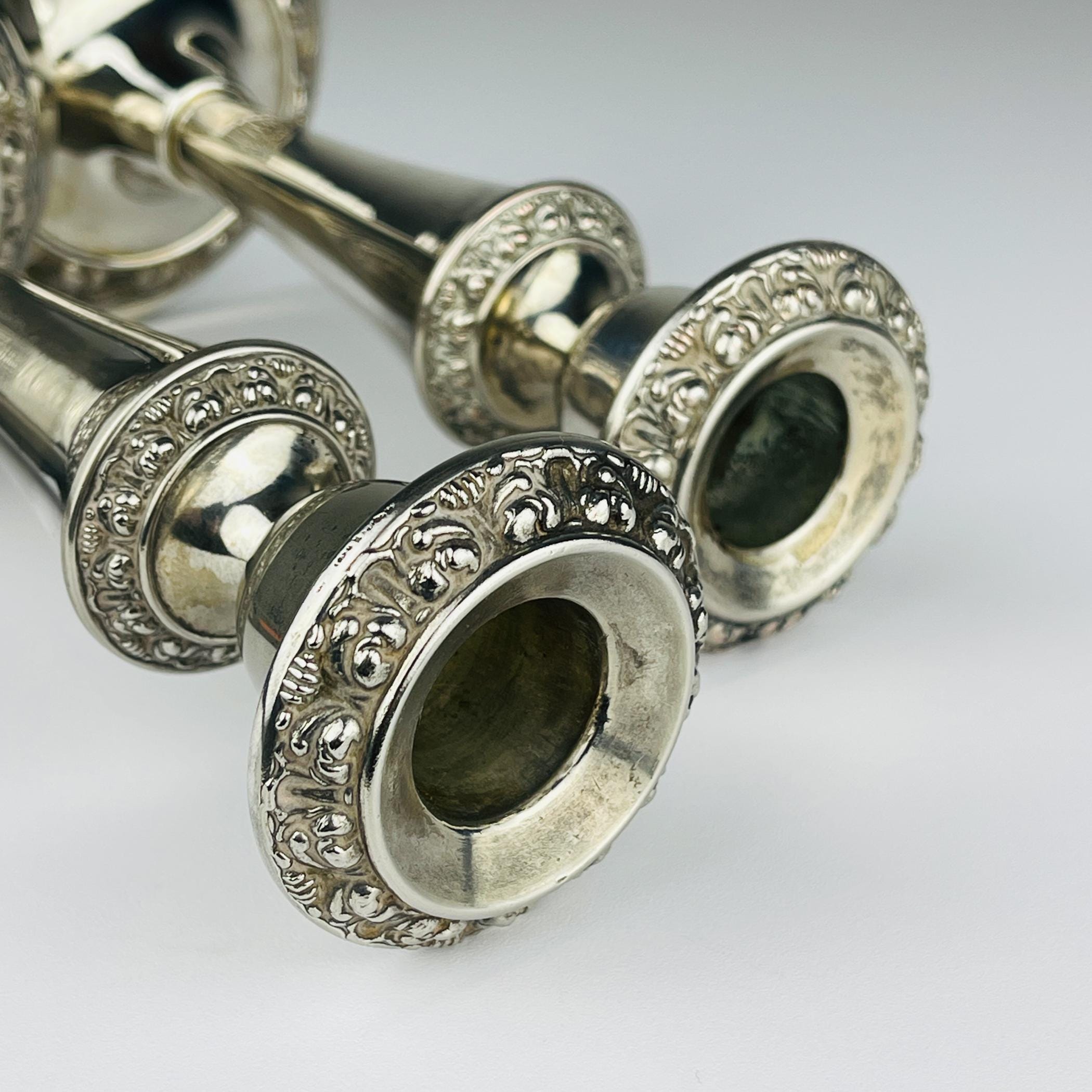 Original Silver Plate Candleholders by IANTHE, England, 1950s, Vintage home decor
