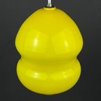 Mid-century yellow glass pendant lamp Yugoslavia 1970s Retro lighting Space age