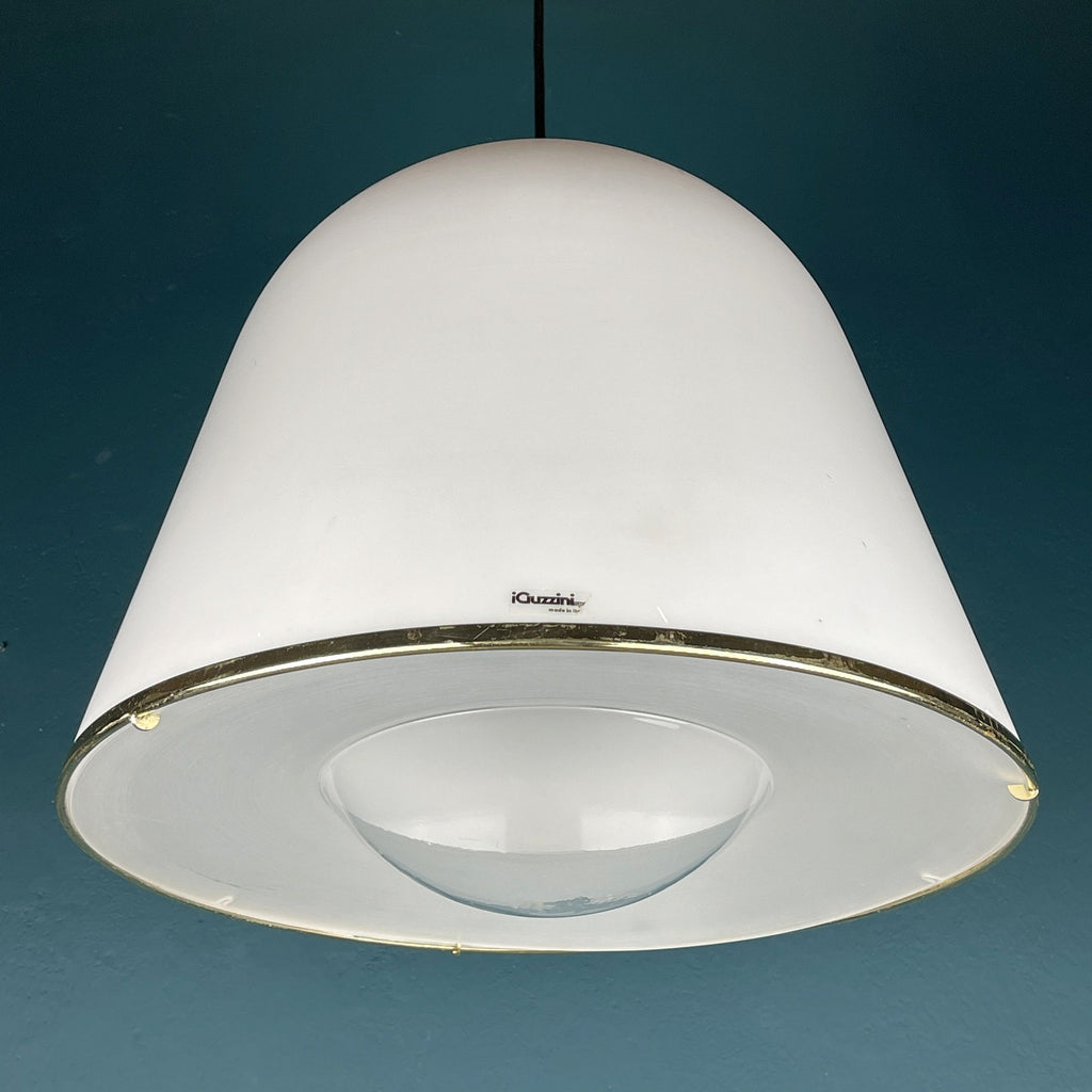 iGuzzini "Kuala" Italian white pendant lamp by Franco BRESCIANI  Italy 1970s