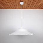 XL Mid-century white murano glass pendant lamp Italy 1970s Retro lighting Space age